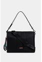 Bolso Tipo Baguette Con Tapa Y Doble Cargadera Bolso Tipo Baguette Con Tapa Y Doble Cargadera Negro NAPPA de Nappa