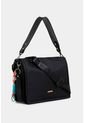 Bolso Tipo Baguette Con Tapa Y Doble Cargadera Bolso Tipo Baguette Con Tapa Y Doble Cargadera Negro NAPPA de Nappa