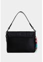 Bolso Tipo Baguette Con Tapa Y Doble Cargadera Bolso Tipo Baguette Con Tapa Y Doble Cargadera Negro NAPPA de Nappa