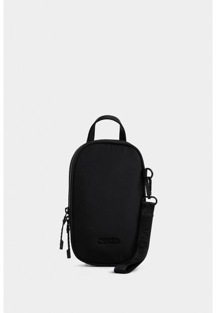 Bolso Tipo Manos Libres, Pequeño En Textil Con Jaladeras En Caucho Bolso Tipo Manos Libres, Pequeño En Textil Con Jaladeras En Caucho Negro NAPPA