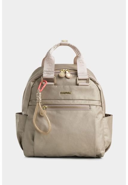 Bolso Tipo Morral Mediano Cargaderas Brandeadas Bolso Tipo Morral Mediano Cargaderas Brandeadas Dorado NAPPA