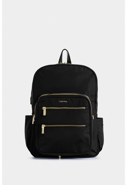 Bolso Tipo Tula Morral En Textil Con Bolsillo Frontal Removible Bolso Tipo Tula Morral En Textil Con Bolsillo Frontal Removible Negro NAPPA