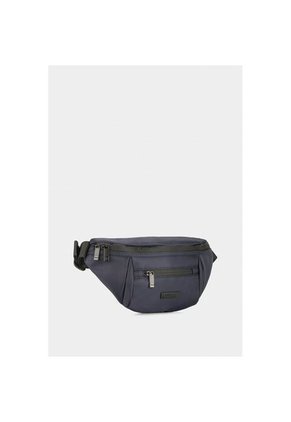 Bolso Para Hombre Tipo Riñonera En En Lona Con Cierres Impermeables Bolso Para Hombre Tipo Riñonera En En Lona Con Cierres Impermeables Azul Oscuro NAPPA
