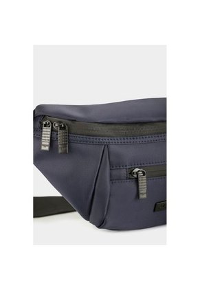Bolso Para Hombre Tipo Riñonera En En Lona Con Cierres Impermeables Bolso Para Hombre Tipo Riñonera En En Lona Con Cierres Impermeables Azul Oscuro NAPPA