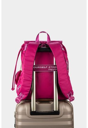 Morral En Lona Para Mujer Con Bolsillo Frontal Removible Morral En Lona Para Mujer Con Bolsillo Frontal Removible Fucsia NAPPA