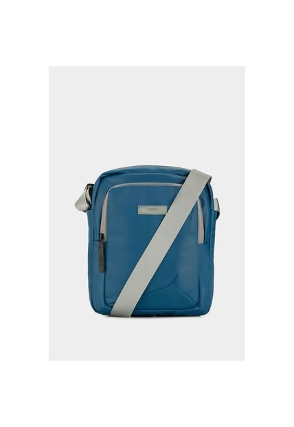 Bolso Para Hombre Tipo Bandolera Y Manos Libres En Lona Con Cierres Invertidos Bolso Para Hombre Tipo Bandolera Y Manos Libres En Lona Con Cierres Invertidos Azul NAPPA