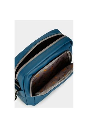 Bolso Para Hombre Tipo Bandolera Y Manos Libres En Lona Con Cierres Invertidos Bolso Para Hombre Tipo Bandolera Y Manos Libres En Lona Con Cierres Invertidos Azul NAPPA