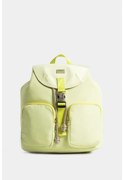 Bolso Tipo Tula Morral Para Mujer En Lona Con Tapa Y Bolsillos Frontales Bolso Tipo Tula Morral Para Mujer En Lona Con Tapa Y Bolsillos Frontales Amarillo NAPPA