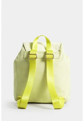 Bolso Tipo Tula Morral Para Mujer En Lona Con Tapa Y Bolsillos Frontales Bolso Tipo Tula Morral Para Mujer En Lona Con Tapa Y Bolsillos Frontales Amarillo NAPPA