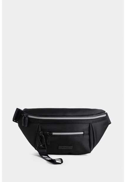 Riñonera Linar Masculina En Lona Riñonera Linar Masculina En Lona Negro NAPPA