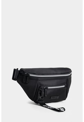 Riñonera Linar Masculina En Lona Riñonera Linar Masculina En Lona Negro NAPPA