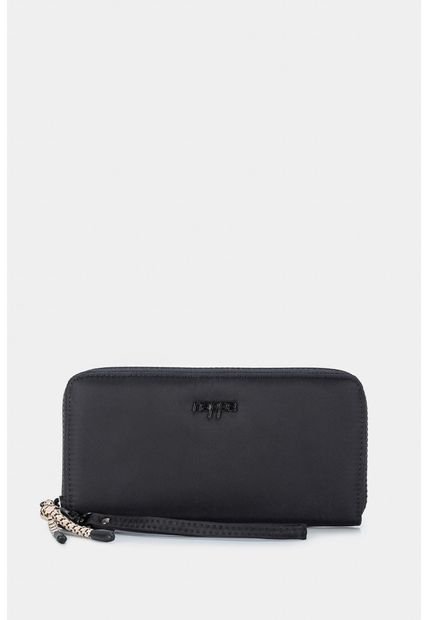 Billetera Portachequera Harrington Para Mujer En Lona Billetera Portachequera Harrington Para Mujer En Lona Negro NAPPA