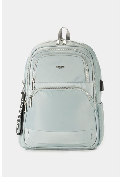 Bolso Tipo Tula Morral Para Mujer En Lona Con Bolsillos Frontales Bolso Tipo Tula Morral Para Mujer En Lona Con Bolsillos Frontales Gris NAPPA