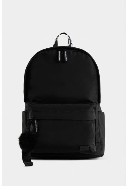 Morral Astor En Lona Con Tiras Estampadas Morral Astor En Lona Con Tiras Estampadas Negro NAPPA