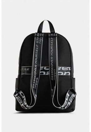 Morral Astor En Lona Con Tiras Estampadas Morral Astor En Lona Con Tiras Estampadas Negro NAPPA