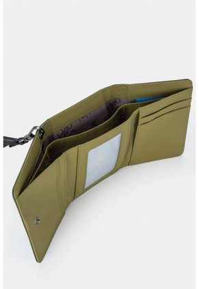 Billetera Sintetico De Tacto Suave De Tres Compartimentos Billetera Sintetico De Tacto Suave De Tres Compartimentos Verde NAPPA