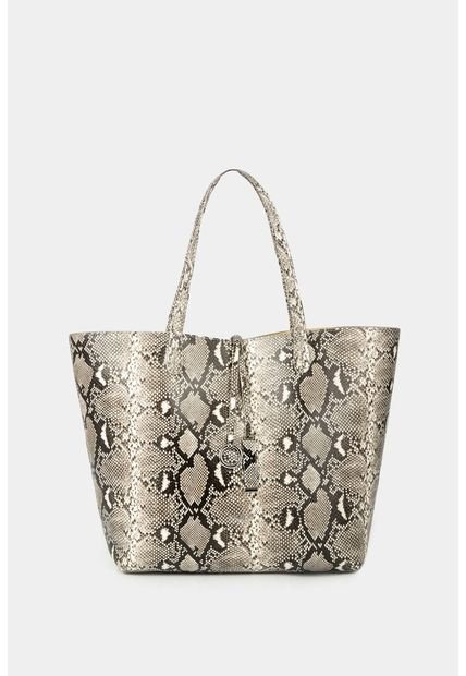 Bolso Tipo Shopping Doblefaz Para Mujer En Sintetico Con Textura Y Colores En Contraste Bolso Tipo Shopping Doblefaz Para Mujer En Sintetico Con Textura Y Colores En Contraste Gris NAPPA