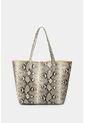 Bolso Tipo Shopping Doblefaz Para Mujer En Sintetico Con Textura Y Colores En Contraste Bolso Tipo Shopping Doblefaz Para Mujer En Sintetico Con Textura Y Colores En Contraste Gris NAPPA de Nappa
