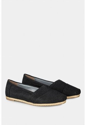 Zapato Estilo Mocasin Para Mujer En Sintetico Tipo Toms Con Vira De Yute En La Suela