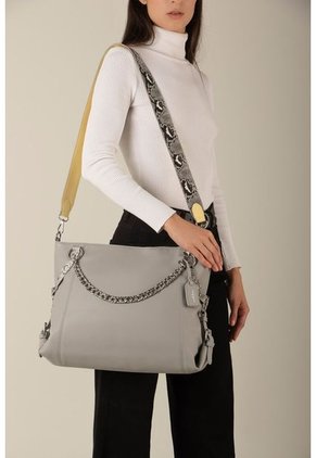 Bolso Para Mujer En Sintetico Tipo Shopping De Silueta Amplia Y Estructurada Con Cargadera En Cadena Bolso Para Mujer En Sintetico Tipo Shopping De Silueta Amplia Y Estructurada Con Cargadera En Cadena Gris NAPPA