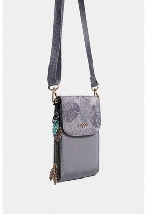 Manos Libre Para Mujer En Textil Estampado Tera Botanical Tipo Celbag Manos Libre Para Mujer En Textil Estampado Tera Botanical Tipo Celbag Gris NAPPA