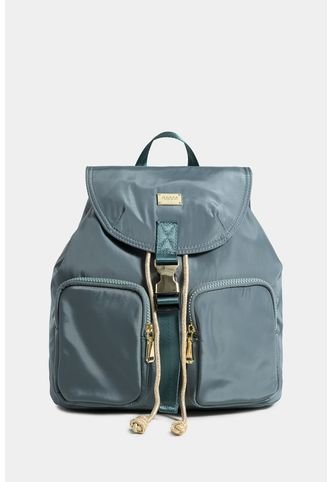 Bolso Tipo Tula Morral Para Mujer En Lona Con Tapa Y Bolsillos Frontales Nappa