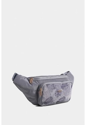Riñonera Ficus Botanical En Textil Estampado Grande Riñonera Ficus Botanical En Textil Estampado Grande Gris NAPPA