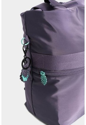 Bolso Tipo Shopping En Textil Estampado Para Mujer Con Bolsillo Frontal Removible Bolso Tipo Shopping En Textil Estampado Para Mujer Con Bolsillo Frontal Removible Morado NAPPA