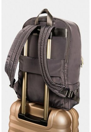 Bolso Tipo Tula Morral Para Mujer En Lona Con Cierres Metalicos Frontales Y Compartimento Tipo Lonchera Bolso Tipo Tula Morral Para Mujer En Lona Con Cierres Metalicos Frontales Y Compartimento Tipo Lonchera Gris NAPPA