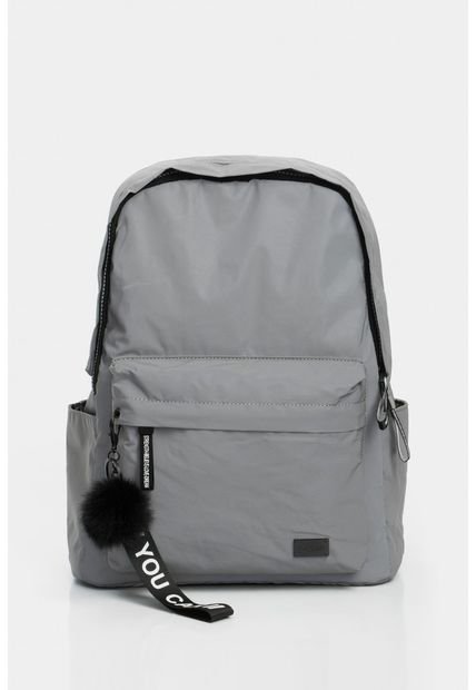 Bolso Tipo Tula Morral En Textil Reflectivo Para Mujer. Bolso Tipo Tula Morral En Textil Reflectivo Para Mujer. Gris NAPPA