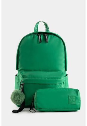 Morral Astor En Lona Con Tiras Estampadas Morral Astor En Lona Con Tiras Estampadas Verde NAPPA