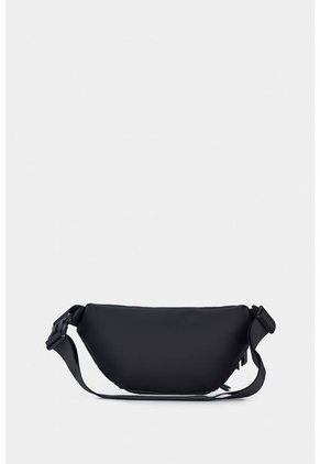 Riñonera Bolso Para Hombre Tipo Riñonera En Sintetico Suave Tipo Nobucado Con Leyenda De Marca Estampada Negro NAPPA