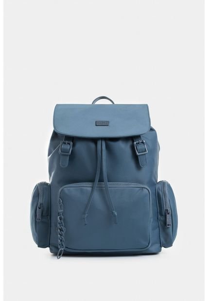 Bolso Tipo Morral Grande Con Tapa Bolso Tipo Morral Grande Con Tapa Azul Aguamarina NAPPA
