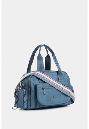 Bolso Tipo Baguette Mediano Con Tapa En Bolsillo Y Doble Compartimento Principal Bolso Tipo Baguette Mediano Con Tapa En Bolsillo Y Doble Compartimento Principal Azul Aguamarina NAPPA