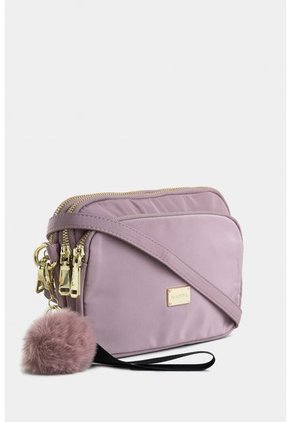 Bolso Tipo Manos Libres En Lona Con Cierres Metalicos Para Mujer Bolso Tipo Manos Libres En Lona Con Cierres Metalicos Para Mujer Rosado NAPPA