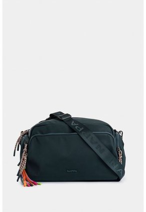 Bolso Baguette En Textil Para Mujer Con Llavero Removible Y Jaladeras De Moda Bolso Baguette En Textil Para Mujer Con Llavero Removible Y Jaladeras De Moda Verde Oliva NAPPA