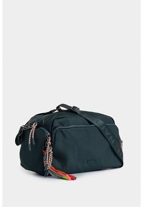 Bolso Baguette En Textil Para Mujer Con Llavero Removible Y Jaladeras De Moda Bolso Baguette En Textil Para Mujer Con Llavero Removible Y Jaladeras De Moda Verde Oliva NAPPA