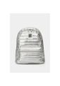 Bolso Tipo Tula Morral Para Mujer En Lona Con Acabado Acolchado. Bolso Tipo Tula Morral Para Mujer En Lona Con Acabado Acolchado. Plata NAPPA de Nappa