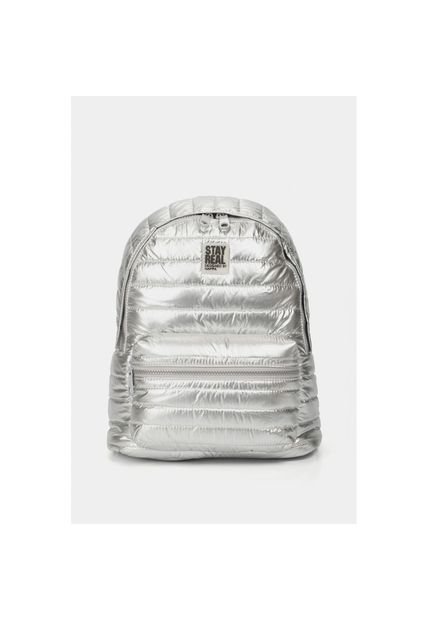 Bolso Tipo Tula Morral Para Mujer En Lona Con Acabado Acolchado. Bolso Tipo Tula Morral Para Mujer En Lona Con Acabado Acolchado. Plata NAPPA