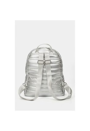 Bolso Tipo Tula Morral Para Mujer En Lona Con Acabado Acolchado. Bolso Tipo Tula Morral Para Mujer En Lona Con Acabado Acolchado. Plata NAPPA