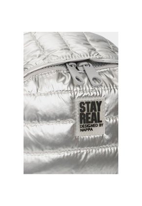 Bolso Tipo Tula Morral Para Mujer En Lona Con Acabado Acolchado. Bolso Tipo Tula Morral Para Mujer En Lona Con Acabado Acolchado. Plata NAPPA