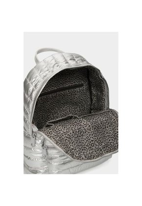 Bolso Tipo Tula Morral Para Mujer En Lona Con Acabado Acolchado. Bolso Tipo Tula Morral Para Mujer En Lona Con Acabado Acolchado. Plata NAPPA