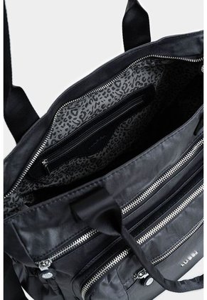 Bolso Tipo Shopping Grande Con Bolsillo Frontal Bolso Tipo Shopping Grande Con Bolsillo Frontal Negro NAPPA