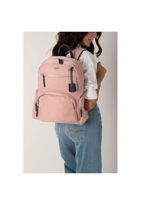 Bolso Tipo Tula Morral Para Mujer En Lona Con Llavero En Sintetico Bolso Tipo Tula Morral Para Mujer En Lona Con Llavero En Sintetico Rosado NAPPA