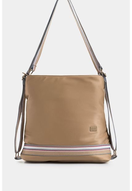 Bolso Tipo Shopping Mediano Con Cierre Principal Y Tiras Convertibles Bolso Tipo Shopping Mediano Con Cierre Principal Y Tiras Convertibles Crema NAPPA