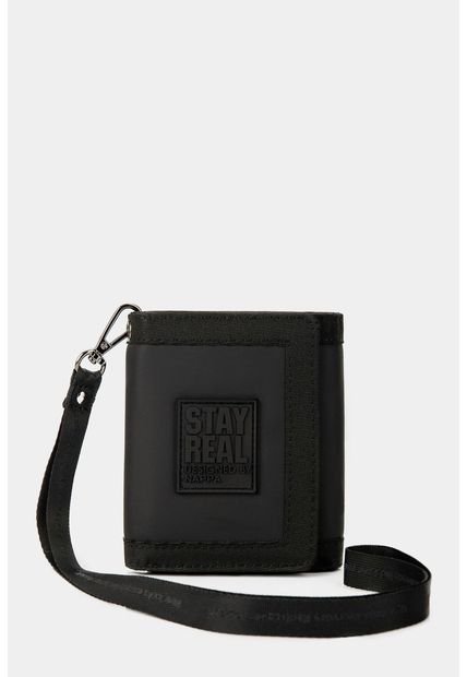 Billetera Para Hombre En Sintetico De Tacto Suave De Tres Compartimentos Billetera Para Hombre En Sintetico De Tacto Suave De Tres Compartimentos Negro NAPPA