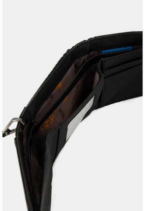 Billetera Para Hombre En Sintetico De Tacto Suave De Tres Compartimentos Billetera Para Hombre En Sintetico De Tacto Suave De Tres Compartimentos Negro NAPPA