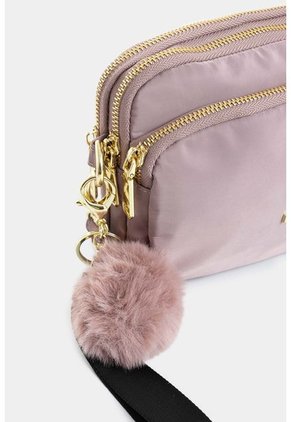 Bolso Tipo Manos Libres En Lona Con Cierres Metalicos Para Mujer Bolso Tipo Manos Libres En Lona Con Cierres Metalicos Para Mujer Rosado NAPPA