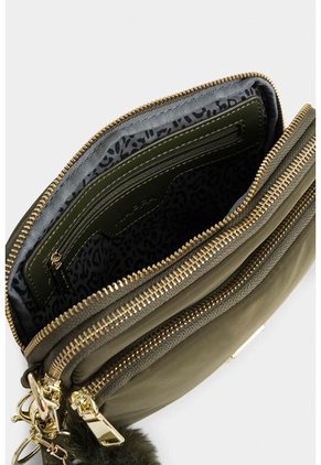 Bolso Tipo Manos Libres En Lona Con Cierres Metalicos Para Mujer Bolso Tipo Manos Libres En Lona Con Cierres Metalicos Para Mujer Verde NAPPA