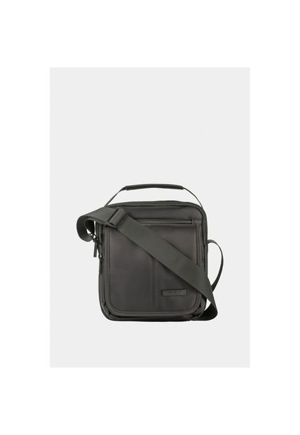 Bolso Tipo Manos Libres Para Hombre En Lona Basico Con Tapa Frontal Bolso Tipo Manos Libres Para Hombre En Lona Basico Con Tapa Frontal Negro NAPPA